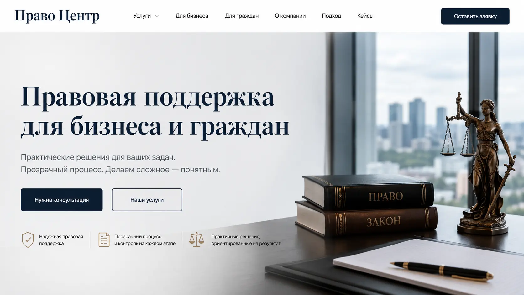 Сайт юридической компании Право Центр
